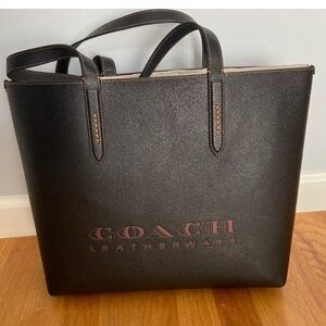 NWT Coach Black Leatherware Tote